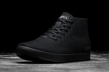 Black Nobull Canvas Mid Men's Trainers | CA Y1474X